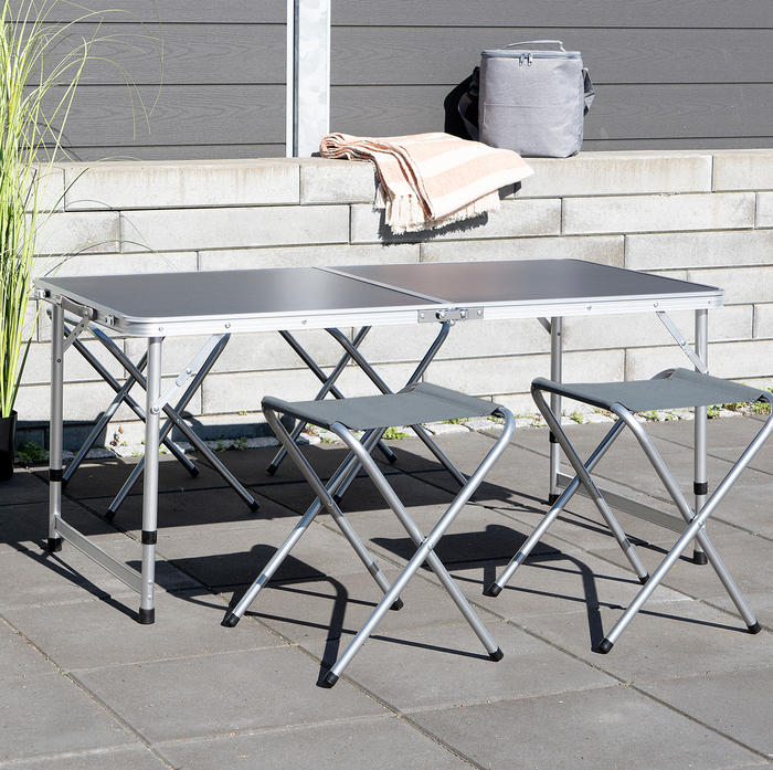 Campingsett m/ bord og 4 stoler - Sunlife
